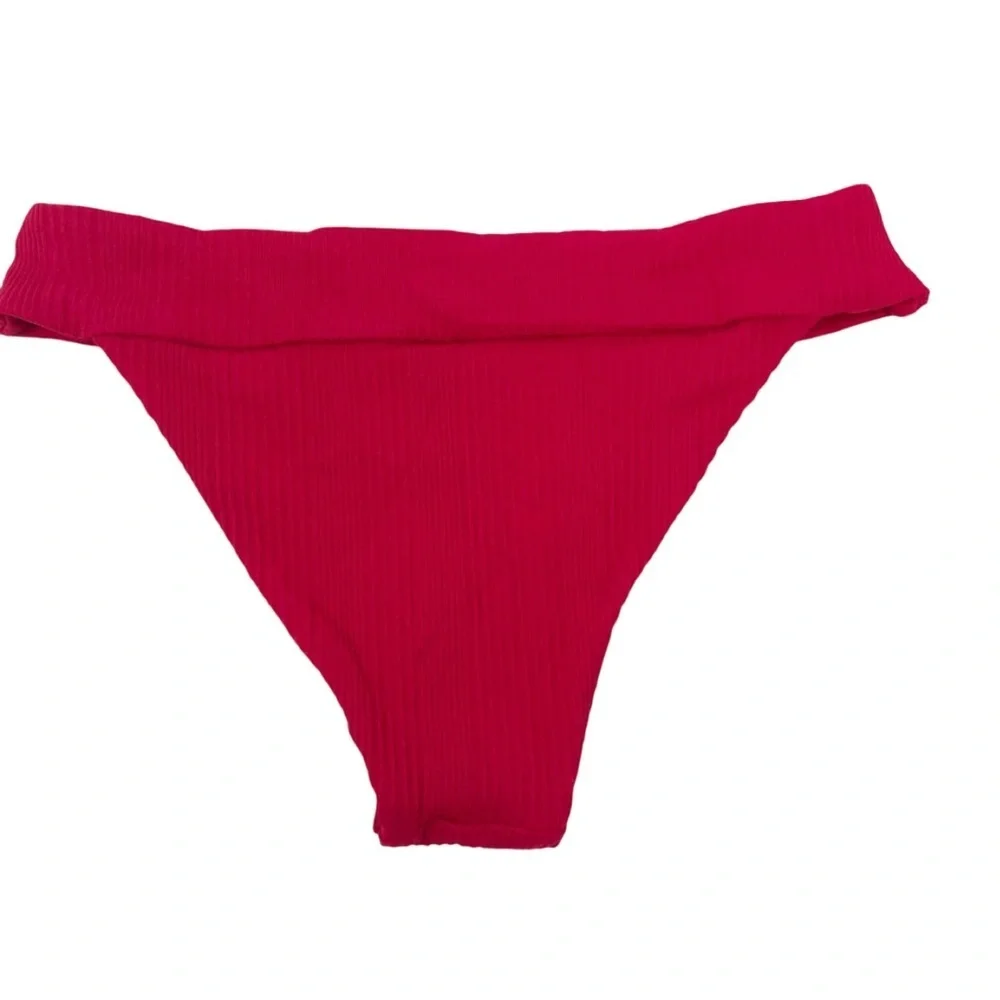 L*Space Ridin' High Ribbed Red Veronica Bikini Bottom NWOT Size M